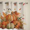 Thanksgiving Kürbis Herbst Ahornblatt Vorhänge für Schlafzimmer Wohnzimmer Fensterdekorationen Jalousien Küche Heimdeko Vorhänge