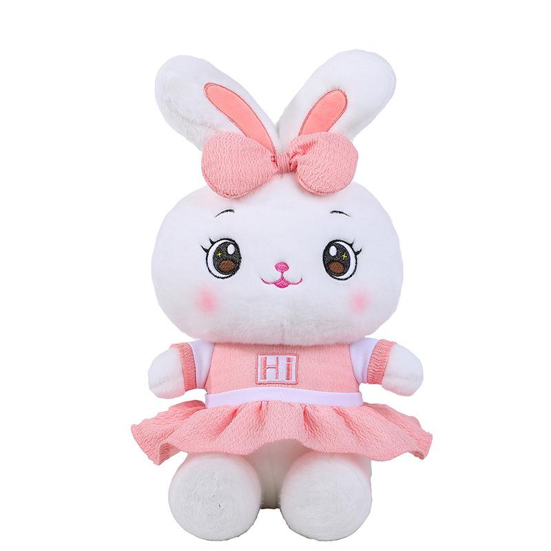 Cute Couple Bunny Stuffed Toy Skirt Little White Rabbit Doll Girl Bed Sleeping Pillow Gift Large Size