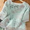Premium trend loose embroidered shirt summer new retro beautiful temperament top shirt