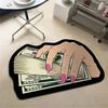 Nonslip Bath Mat Creative Money Shape Carpet Irregular Art Floor Mat for Living Room Bedroom Kitchen Hallway Entry Pad