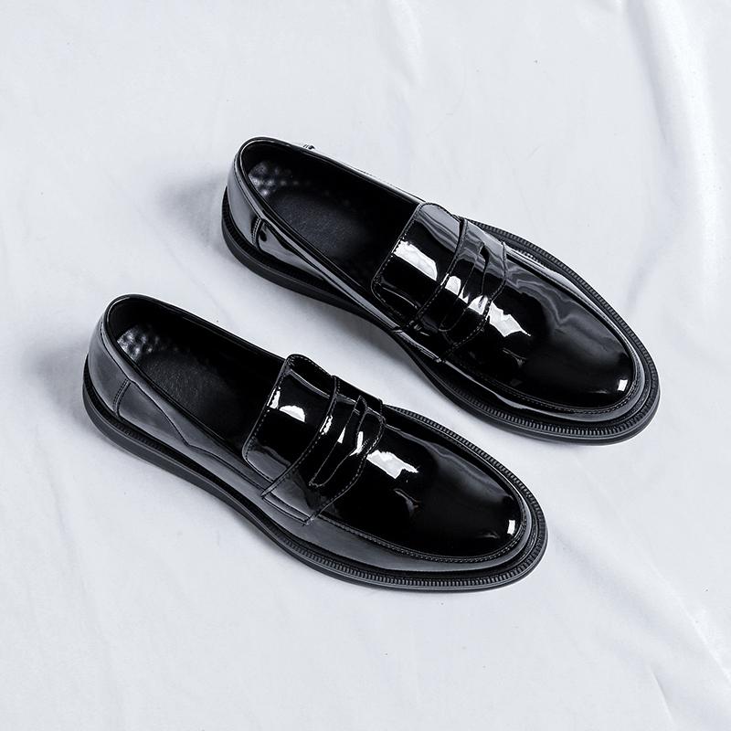 

Британская классика ретро-стиля маленькие кожаные туфли для мужчин корейская версия свадебной деловой однотонной повседневной обуви для вождения 44 чёрный