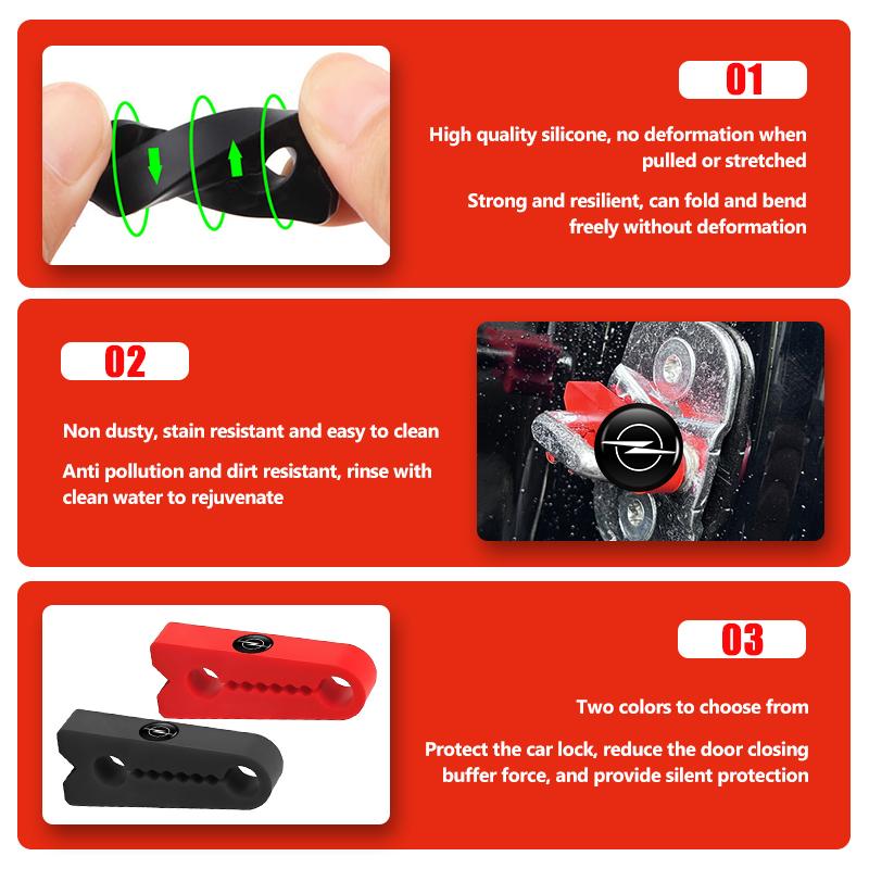 AAAYS1 For Opel Car Door Lock Sound Deadener Shockproof Silence Collision Pad Corsa D Astra G H J K F Mokka C Zafira B Vectra
