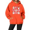 Women's Casual Fashion Solid Color Rugby Print Long Sleeve Hooded Sweatshirt Top