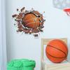 3D Broken Wall Basketball Boys Bedroom Porch Home Beautification Wall Stickers