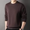 Pullover Herren Casual Rundhals Einfarbig Frühling und Herbst Neues Trendy All-Match Baumwolloberteil Junges und Mittleres Alter Langarm-T-Shirt