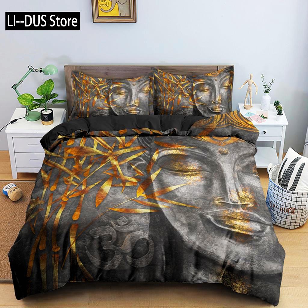 

Comforter Mandala Buddha Bedding Set Mandala Luxury Bed Sets Bohemian Buddhist Souvenir Bedroom Decorations Comforter (quilt)-EU Single(135*200cm)3pcs