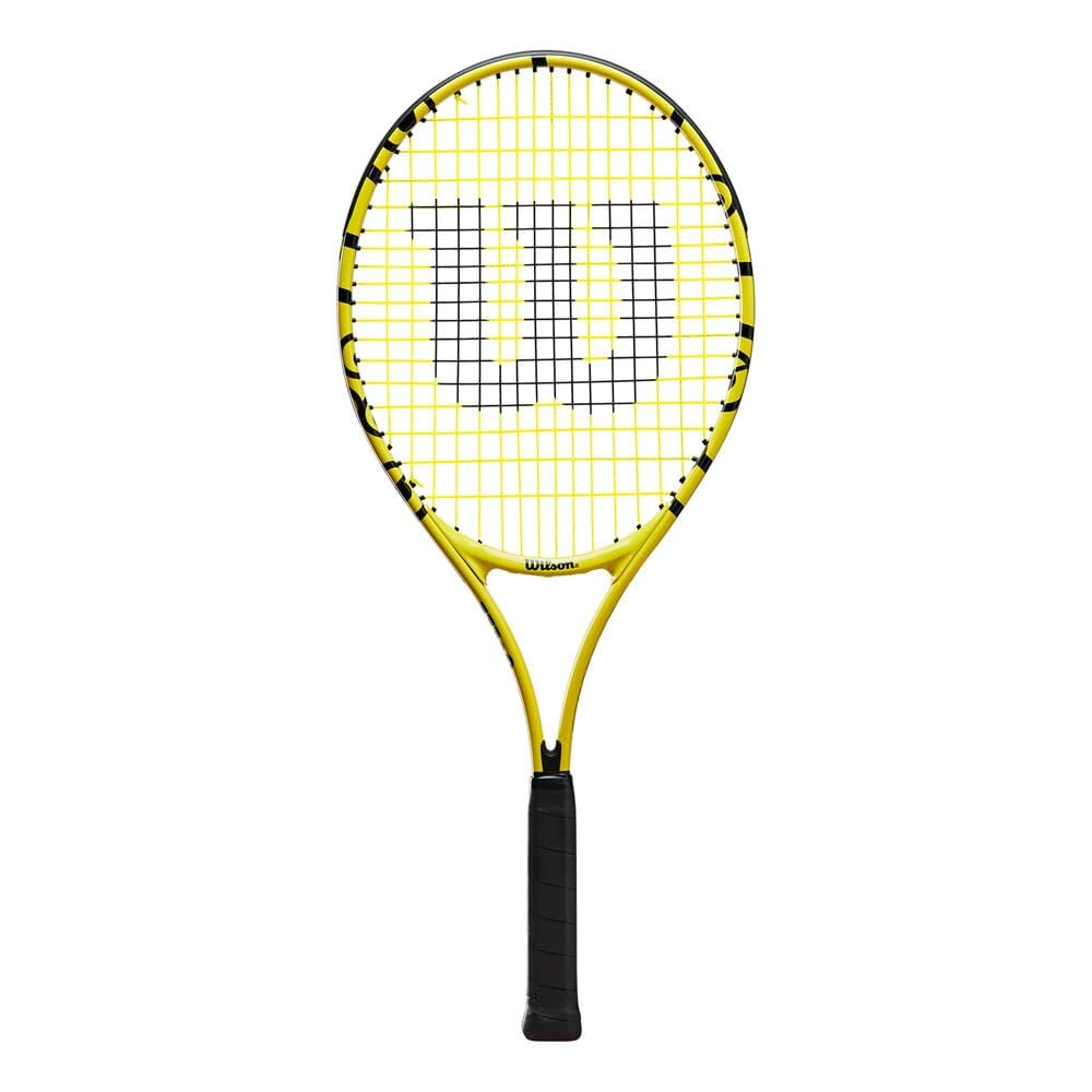 Wilson Rigid Tennis Racket Junior Model MINIONS JR 25 Junior WR069210H 25 Inches Ages 8 To [Gut Tensioned] (Minions 25) Yellow/Black (for 10)