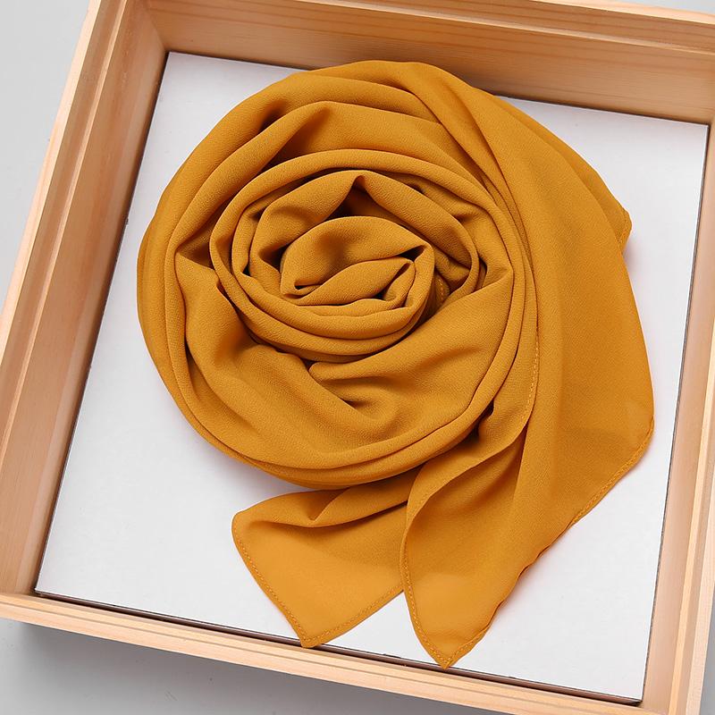 Big Size Long Hijab Premium Heavy Chiffon Scarf Malaysian Muslim Hijab Long Shawl Plain Wraps Tudung Bawal 2M*72CM