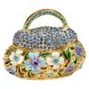 Elegant Alloy Enamel Flower Basket Decorative Jewelry Box With Traditional Craftsmanship