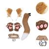 Fuchs Ohren Schwanz Handschuhe Halsband Set Tier Cosplay für Karneval