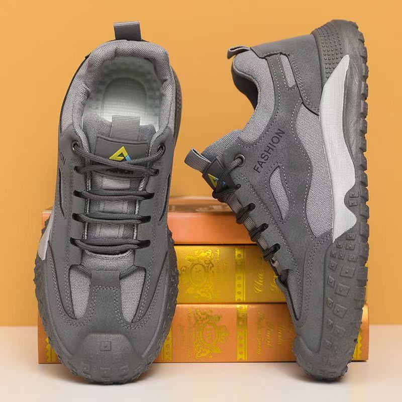 Men's Shoes New Men's Casual Sneakers Breathable Thick-soled Work Shoes Trendy Versatile Men's Single Shoes