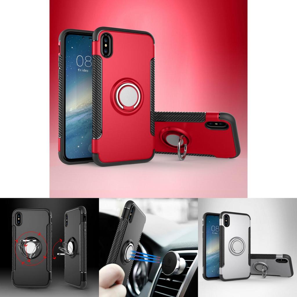 Hybrid Armor Hard Protective Case Rugged Shockproof Ring Holder Cover Kickstand