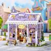 Cuteroom Miniature Dollhouse Kit DIY Wooden Cat Paradise with Mini Furniture Home Decor Gift for Beginners
