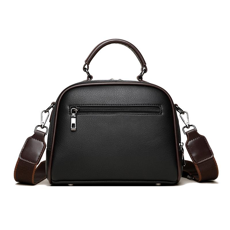 Klassische kleine Leder-Umhängetasche Vintage Boston Bag mit Reißverschluss und Nieten-Details Ideal für den täglichen Gebrauch, Arbeit, Einkaufen und Treffen mit Freunden