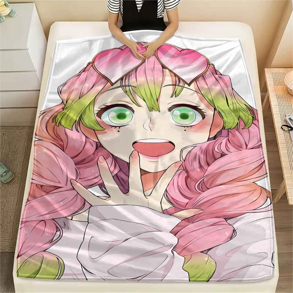 1PC Demon Slayer Print Flannel Blanket, High quality All Seasons, Home Decor, Warmth and Comfort, Perfect for Christmas Gifts