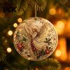 Festive Wall Hanging Christmas Acrylic Ornament, 2D Flat Double Side Printed Office Holiday Decorations Santa Snowman Pendant for Tree Window,