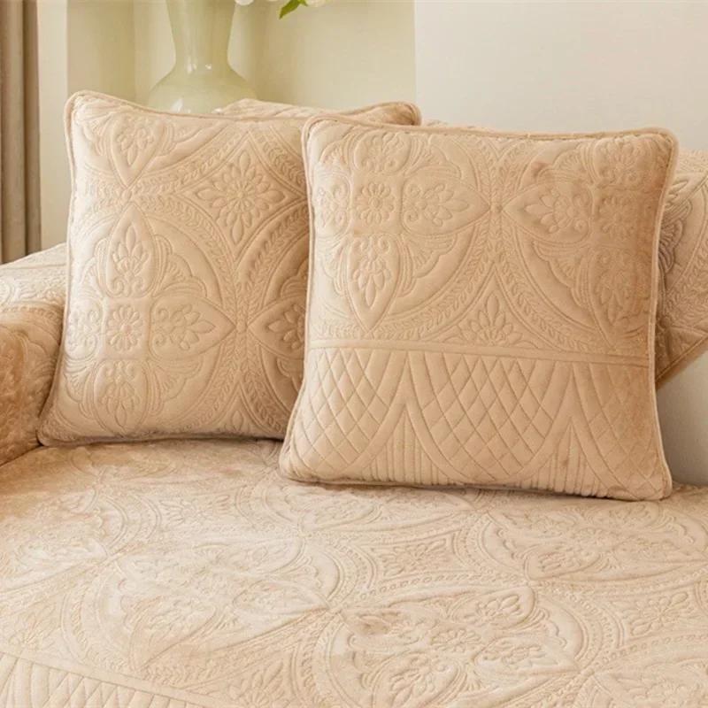 1PC Nordic Thicken Sofa Cover Flower Jacquard Plush Couch Slipcover for Living Room Non-Slip Lounge L Shape Sofa Towel Home