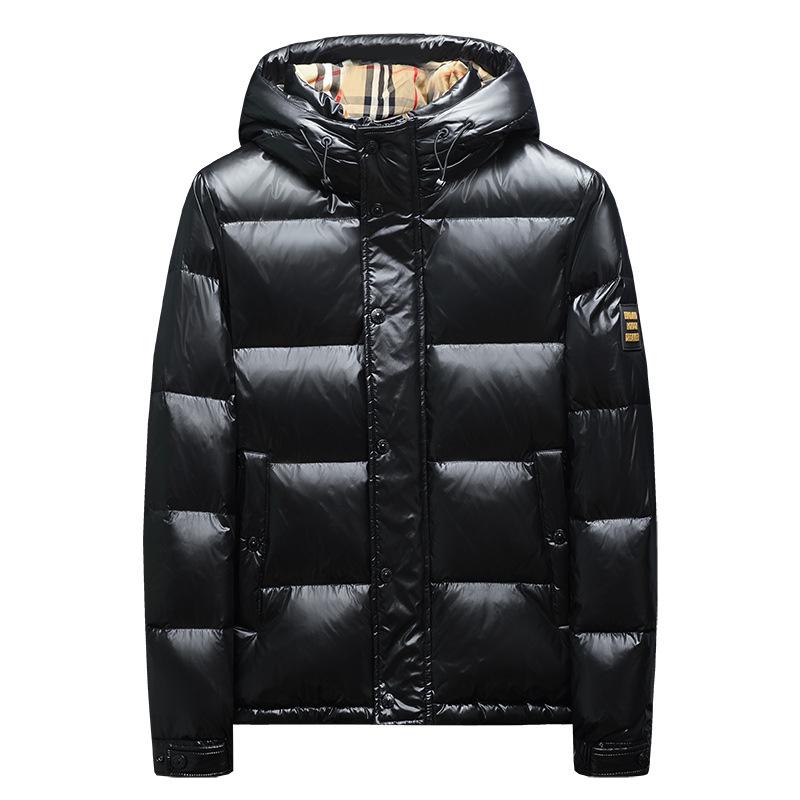 2025 Men's Winter Trendy Glossy White Duck Down Hooded Jacket