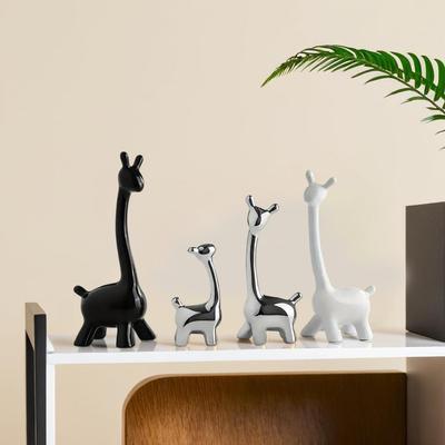 Giraffe Family Show Pieces For Home Decor Living Room Garden Decorative Items | Cute Animals Showpieces Gift Item For Decoration  (4 Pcs)