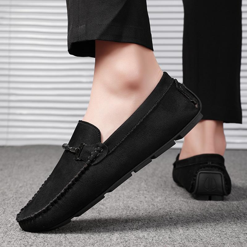 Fashion Trendy Fashion Outdoor Lazy Loafers Leather Men's Walking Shoes 2025 Summer New Driving Flat Casual Style Men's Business Shoes