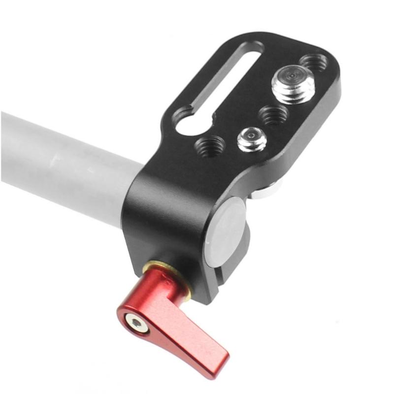 15mm Single Hole Rod Clamp Aluminum Alloy Mount with 1/4 and 3/8 Threaded Holes for Photography Equipment Expansion