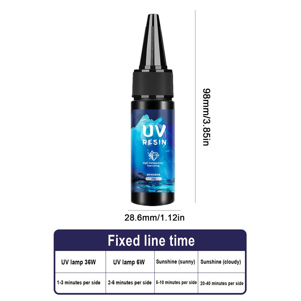 30g 60g Thin UV Resin Glue Highly Transparent Quick-Drying Low-Odor Hard Epoxy Resin Glue For Jewelry Making DIY Craft Tool
