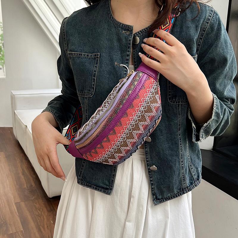Ethnic Style Cloth Bag Fashion Simple Crossbody Bag Travel Crossbody Small Bag Lightweight Tide Bag