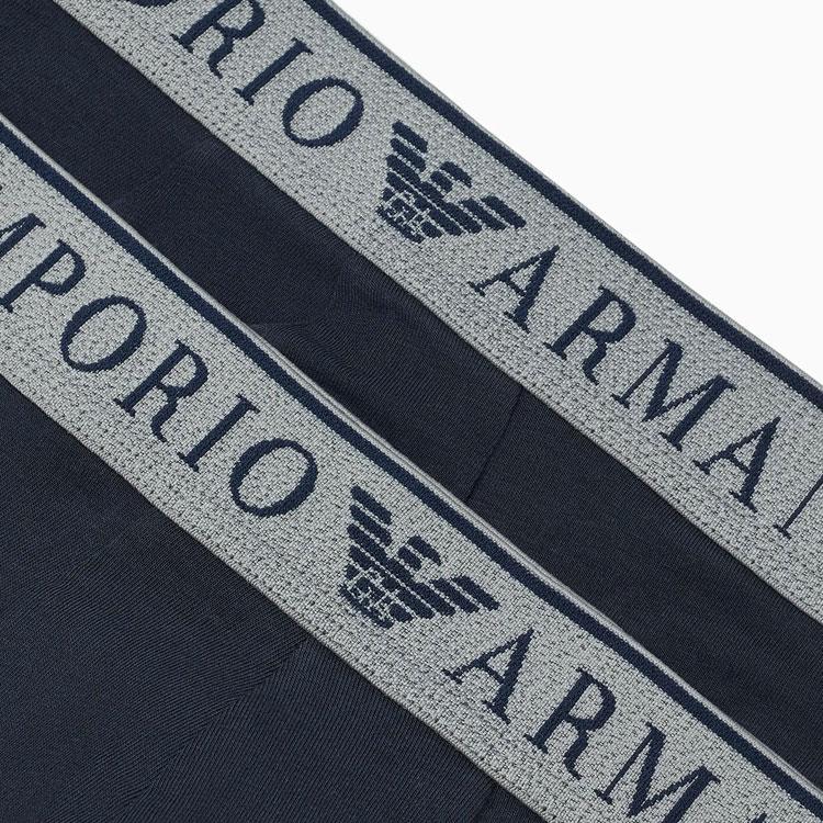 Emporio Armani SS24 Letter Logo Print Boxer Briefs 2-Pack Men underwear Navy-Blue 111769-4F720-06236