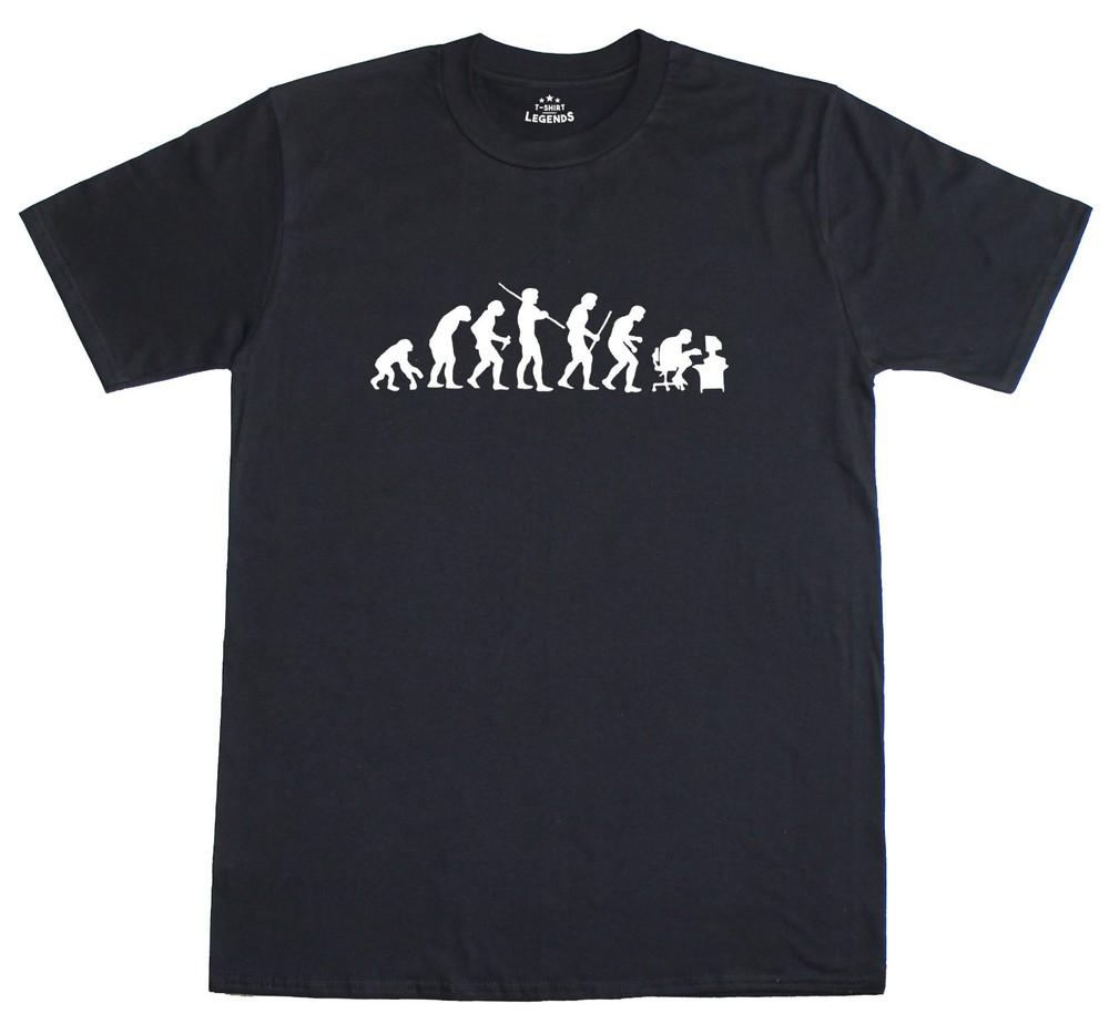 Evolution Of Man To Computer Gamer Geeky Funny Mens Loose Fit Cotton T-Shirt