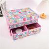 Cute Snoopy Totoro Printed Drawer Style Foldable Double Layer Flip Storage Box For Bedroom Storage And Closet Use