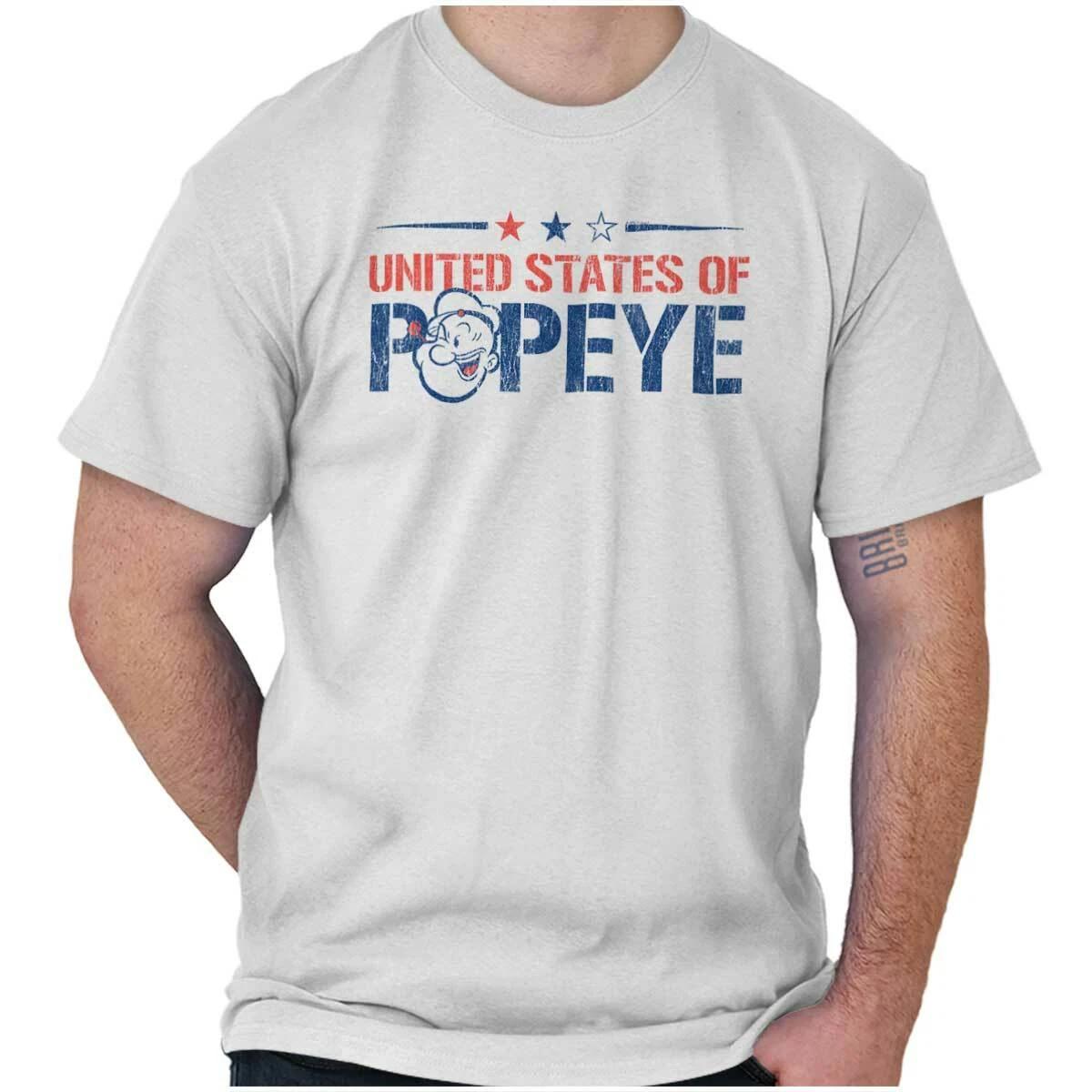 Popeye Patriotic Vintage Cartoon Character Womens or Mens Crewneck T Shirt Tee XXL