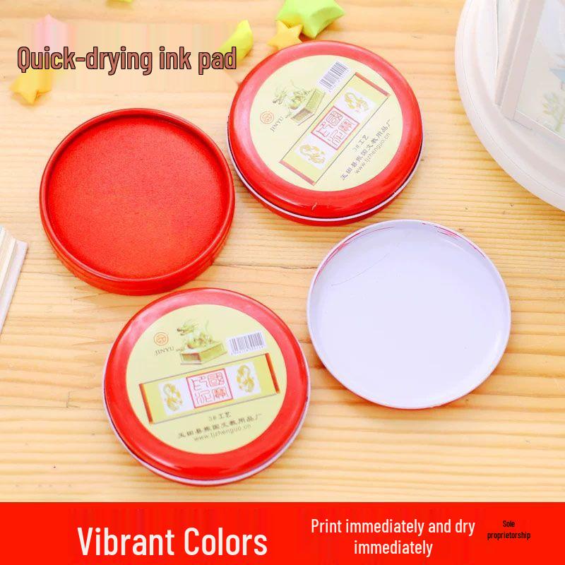 Quick-Dry Red Financial Stamp Ink Pad for Clear Imprints