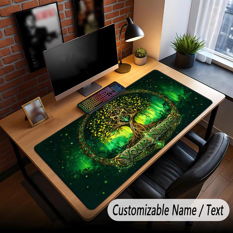 Tree of Life Theme Custom Mouse Pad Personalized With Name Text Customized Desk Mat For Office Home Decor