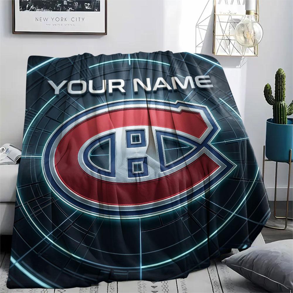 Custom Name,Montreal Canadiens Printed Flannel Blanket, soft throw for bedroom sofa, washable, Christmas present, great gift.