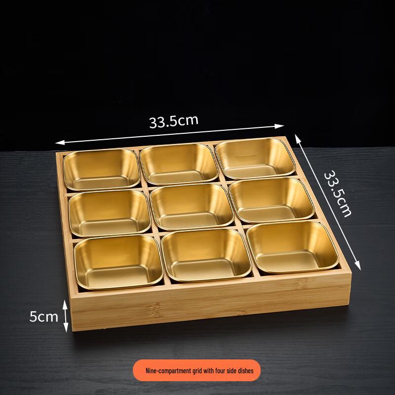 Yude Bamboo Wood Divided Serving Tray