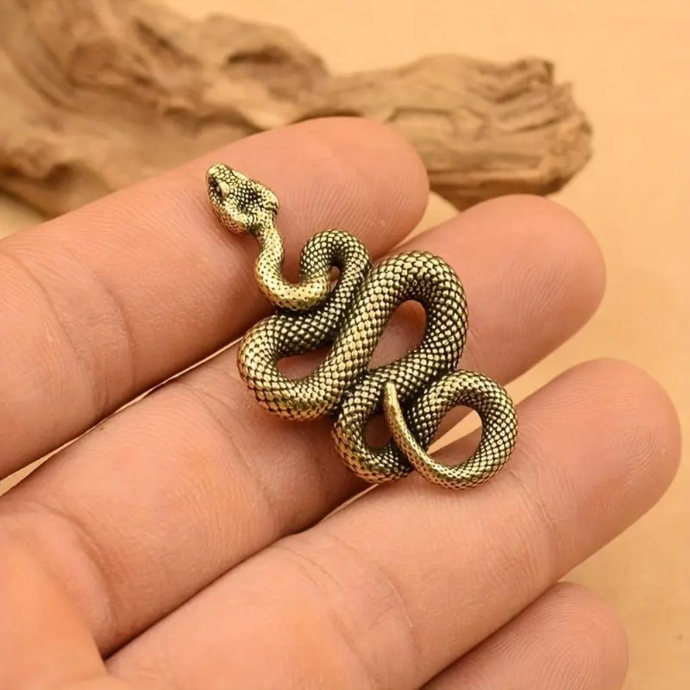 Elegant Snake Figurines Twelve Zodiac Snake Lucky Charm Animal Sculpture  Keychain Pendan