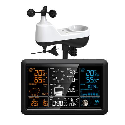 WLAN Smart Wetterstation mit Außensensor 7,5 Zoll Farbdisplay Wetterstation mit Wettervorhersage Temperatur