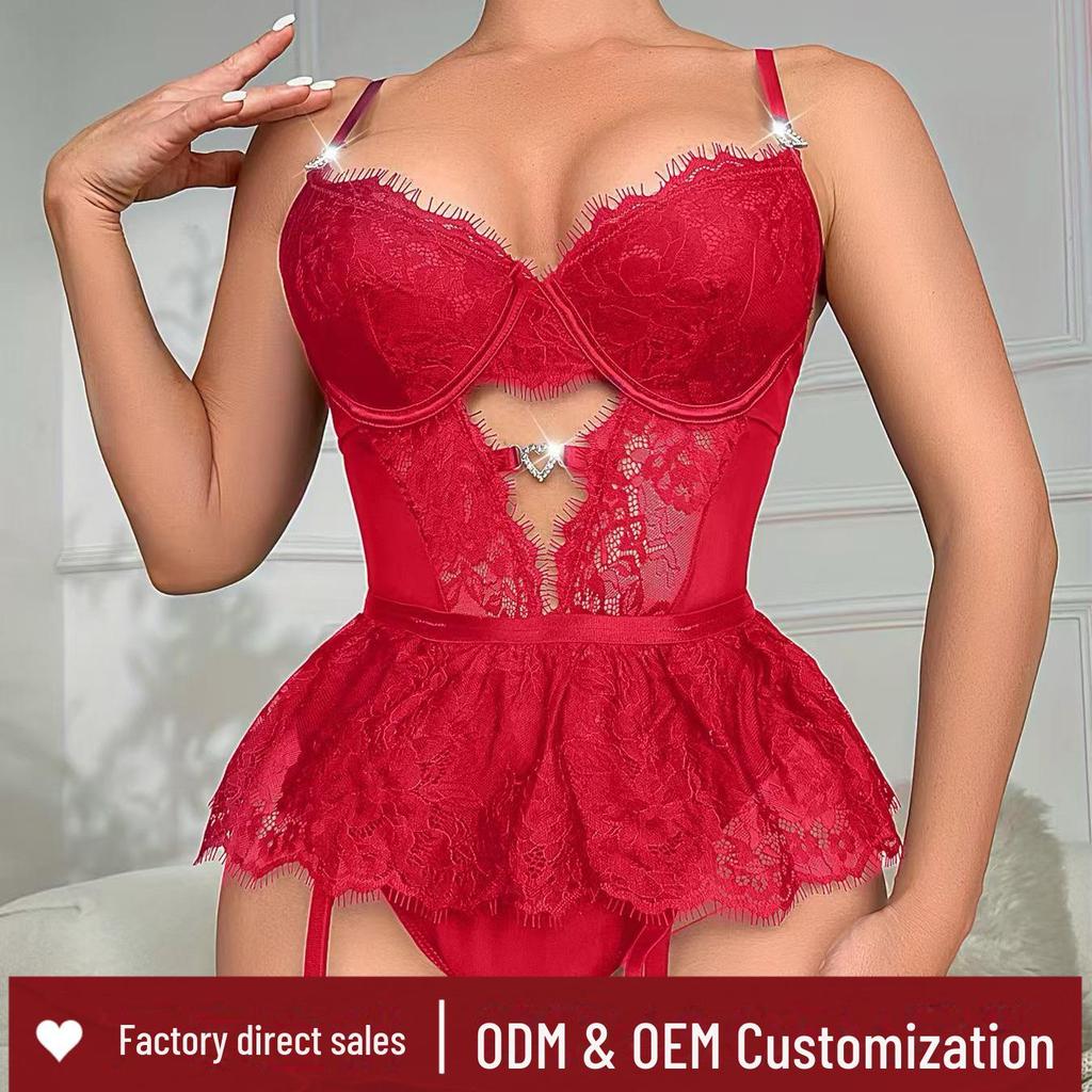 "Krajkový vyšívaný valentýnský spodní prádlo - Evropská a americká sexy pokušení"