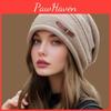 Beanie Womens Fashion Slouchy Versatile For Big Head Velvet Thick Wool Knitted For Fallwinter