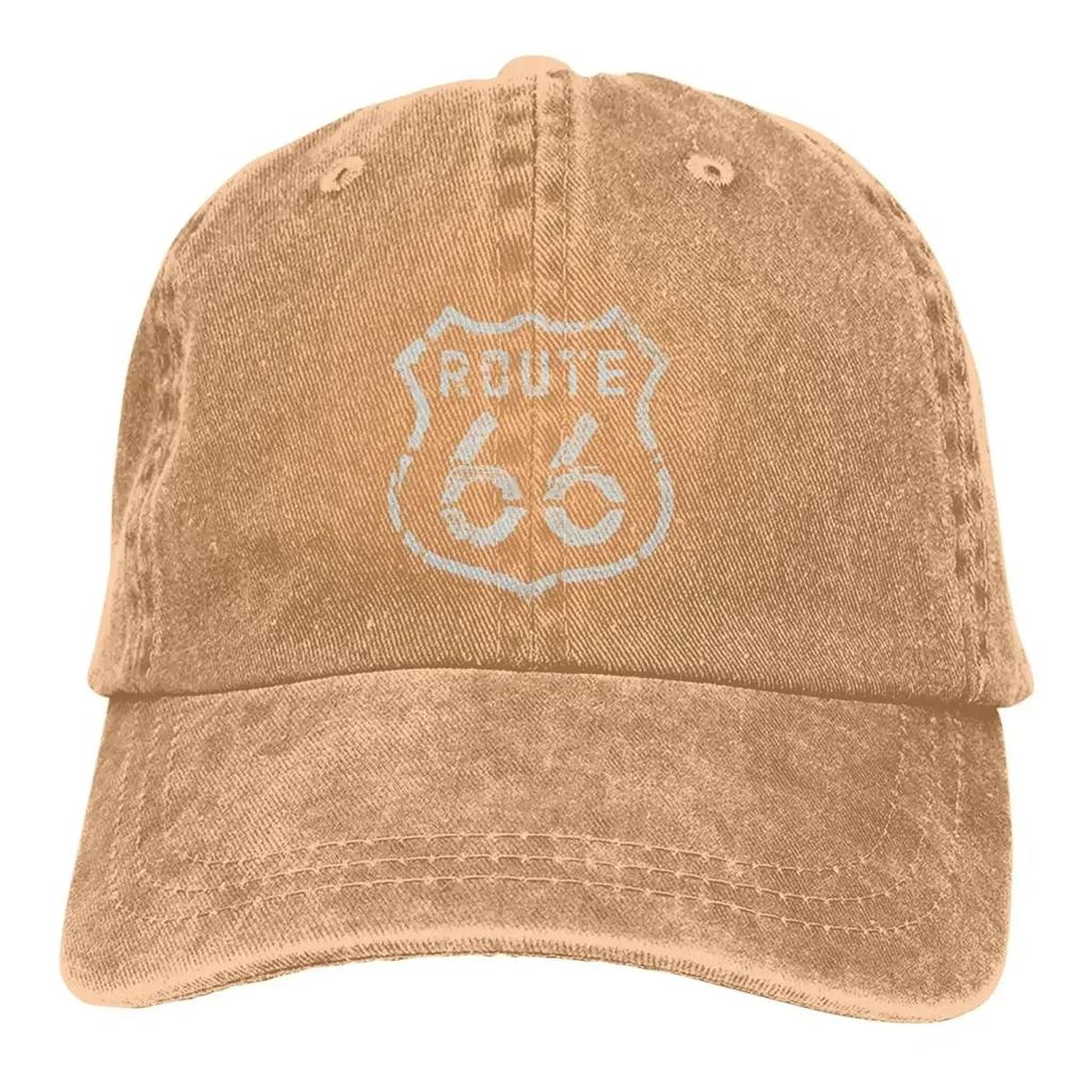 Vintage Route 66 Baseball Caps Peaked Cap Route 66 Sun Shade Cowboy Hats for Men Trucker Dad Hat