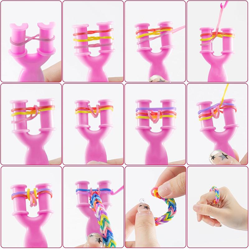 Rope Weaving Kit with Cute Storage Box Handicrafts Friendship Bracelet Making Rubber Band DIY Material Pack Loom Bands Kit TMZ