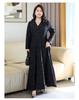 2026 Spring Plus Size Women's V-Neck Long Sleeve Slimming Wide Hem Dress