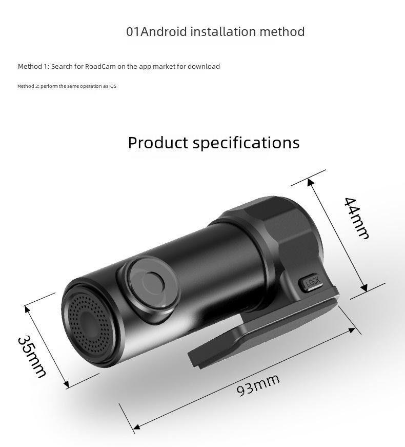 360° Night Vision WiFi Car Dash Cam with HD Panoramic Recording