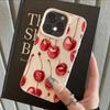 Watercolor Red Cherry Pattern Design Protective Cover for iPhone 17 16 15 14 13 12 11 16E Series Pro Max Plus