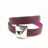 Excellent Bracelet Medor Infinie Double Tour Bracelet Purple Leather Used