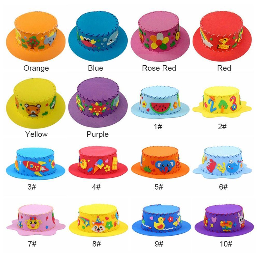 Creative Diy Sewing Eva Hat Puzzle Early Education Cartoon Animal Hat Cap Diy Project