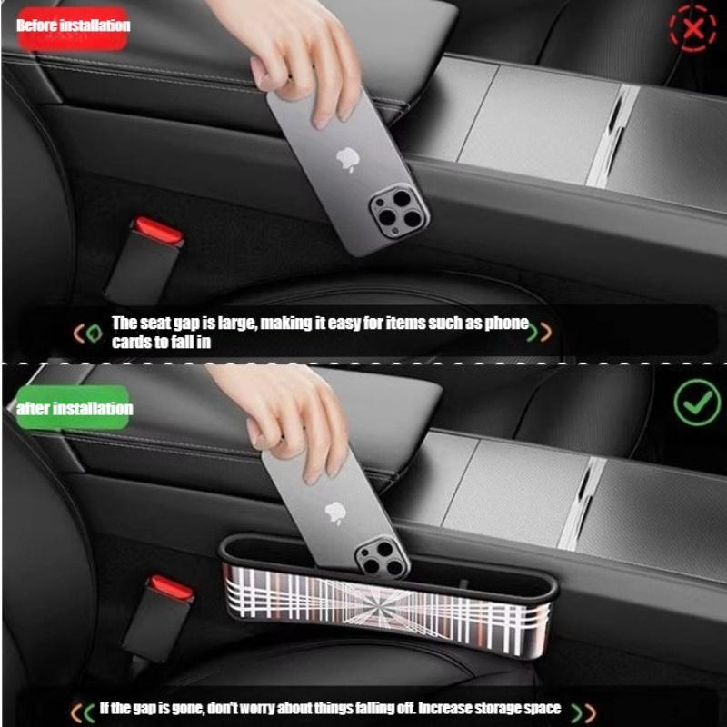 For Tesla Model 3 Y Juniper Car Seat Gap Filler Seat Crevice Storage Box Bag Between Seat Console Organizer Decoration Accessory