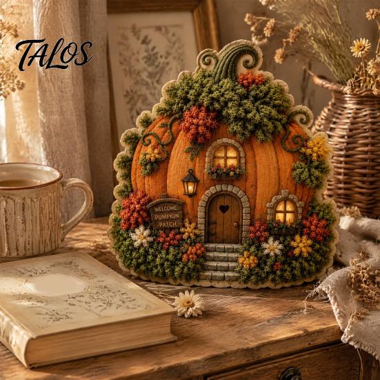 Educational Art Activity for Adults 3D House Theme Fabric Punch Needle Kit Beginners & Adults, Complete DIY Decorative Fantasy Home Ornament