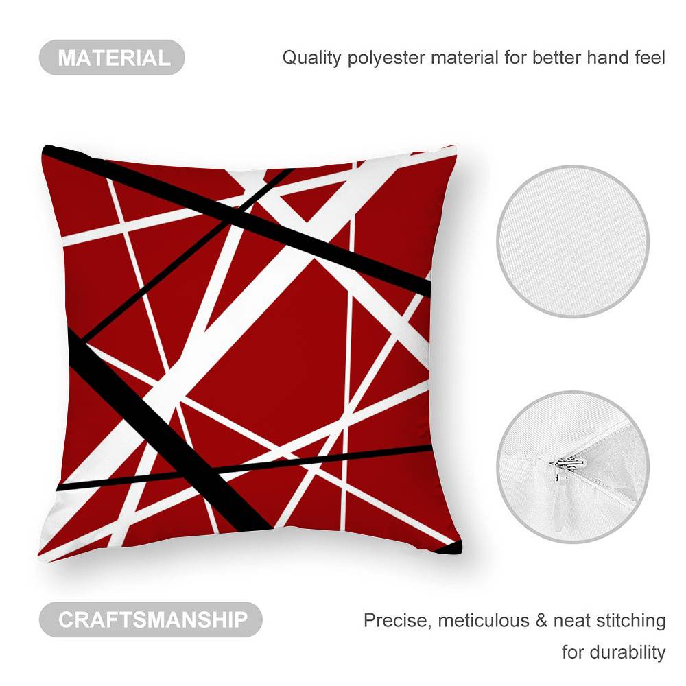 Classic Van H-Halen Pillow Case Home Double-Sided Printing Short Plush Colorfast Microfiber Cushion Cover