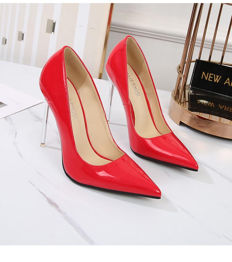 Fashion Pointed-Toe Large-Size High-Heeled Shoes Nightclub Sexy Thin Heeled Professional Women's Shoes WZ-18085-1